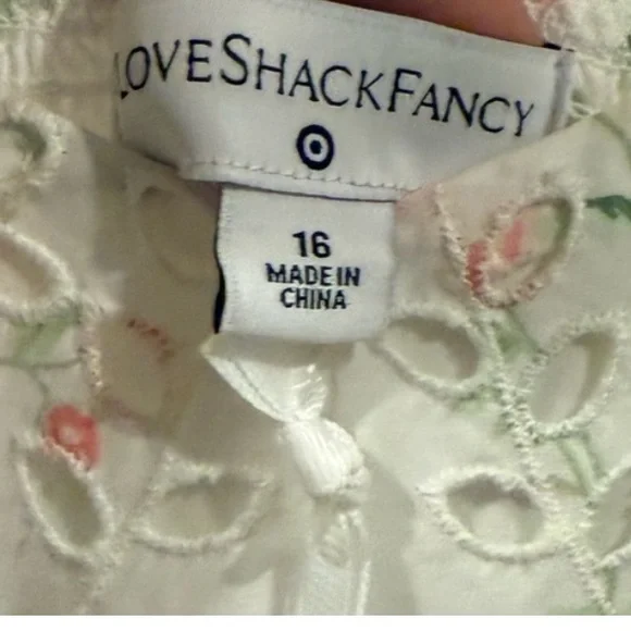 🎀 LoveShackFancy Clementine Floral Eyelet Ruffle Tiered Midi Dress 16 XL - Picture 11 of 16